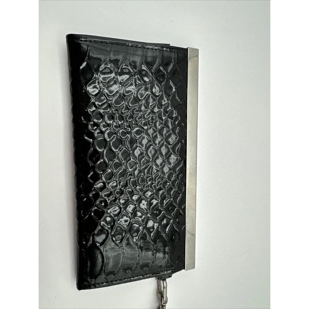 Fashion Elegant Black Faux‎ Leather Clutch Wristlet Cardholder Wallet